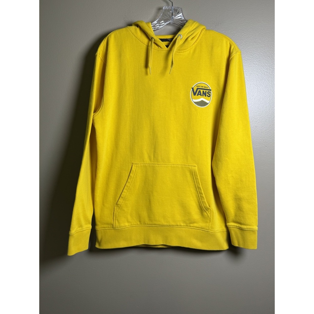 VANS Off The Wall Yellow Pullover Skateboard Hoodie Mens Small VN0A4QGPBLK
